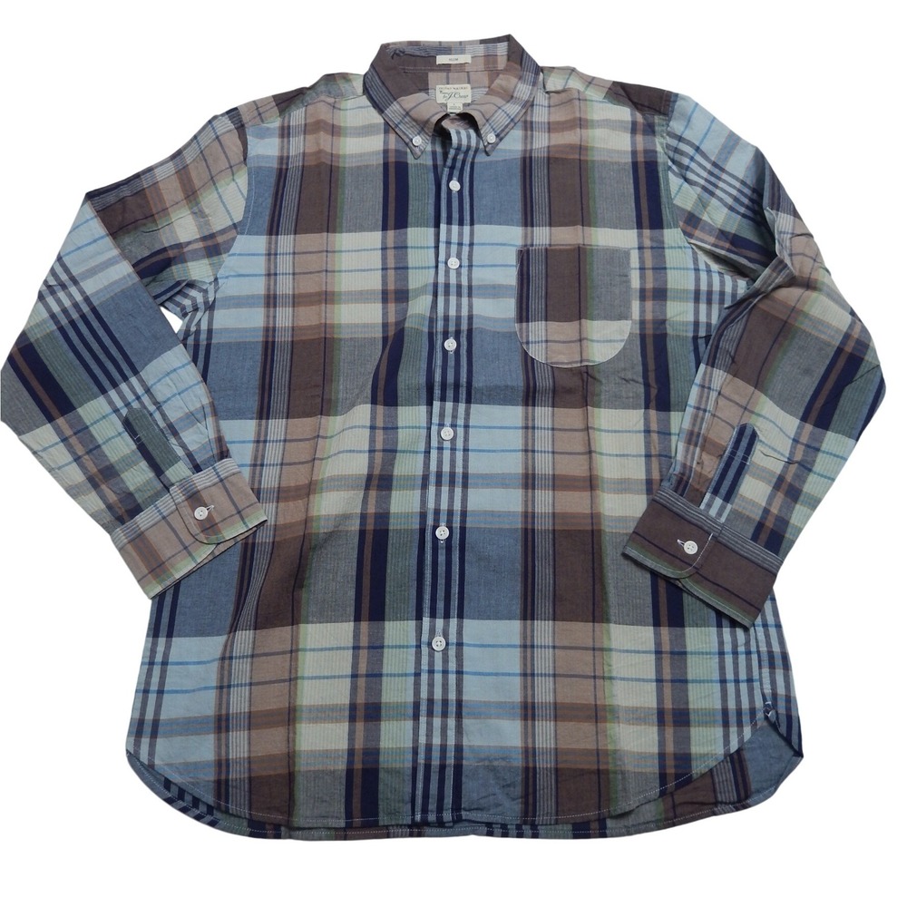 J Crew Plaid Button‎ Down Shirt Mens Long Sleeve Casual Classic Fit Cotton